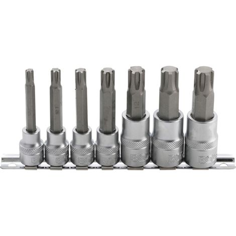 Jeu de douilles à embouts 10 mm (3/8") / 12,5 mm (1/2") Profil cannelé (pour Ribe) M6 - M14 7 pièces BGS