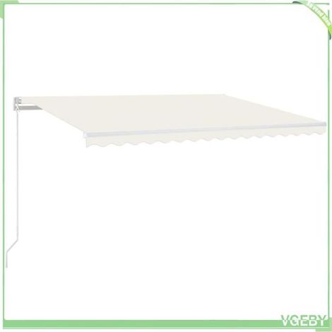 Auvent rétractable manuel - FAFEICY - 3068977 - 400x350 cm - Crème - Cadre aluminium, tissu polyester PU (1/5)