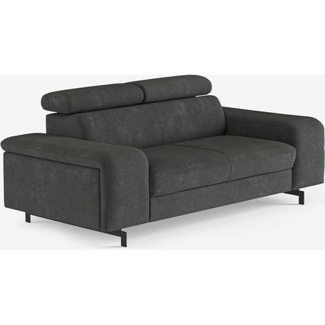Moderner 2-Sitzer-Sofa aus Chenille mit verstellbarer Kopfstütze Vella - Dunkel Grau (1/5)
