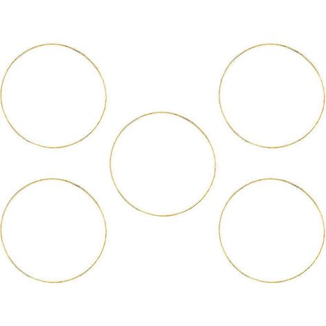 Lot de 5 anneaux métalliques ronds pour attrape-rêves à faire soi-même, accessoires de décoration.-30X30CM-Golden (1/3)