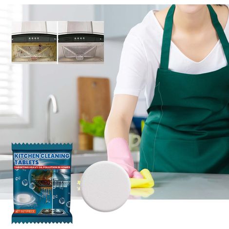 Kitchen Cleaning Effervescent Tablets - Heavy-duty degreasing and stain removal effervescent tablets for kitchen range hoods and stovetops - 5g1 (1/5)