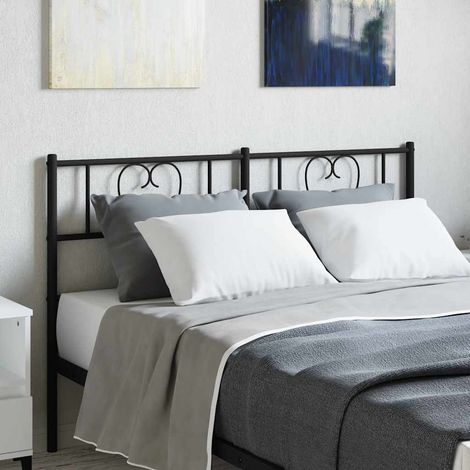 Tête de lit de remplacement-Panneau de lit métal noir 140 cm 679597 (1/5)