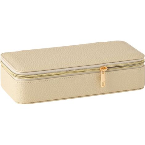 Boîte à Bijoux Avec Miroir "Ericka" 24cm Beige (1/3)