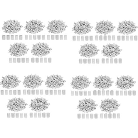 4000 PièCes SéRies 1/16 Pouce de Viroles de CâBle en Alliage D'Aluminium à Sertir la Boucle de Manchon pour CâBle MéTallique (1/5)
