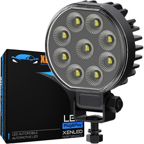 Phare additionnel LED 54W 5400Lms Dark Series 9D Round - XENLED - Éclairage large et puissant Homologué R149 et R10 - LED OSRAM (1/3)