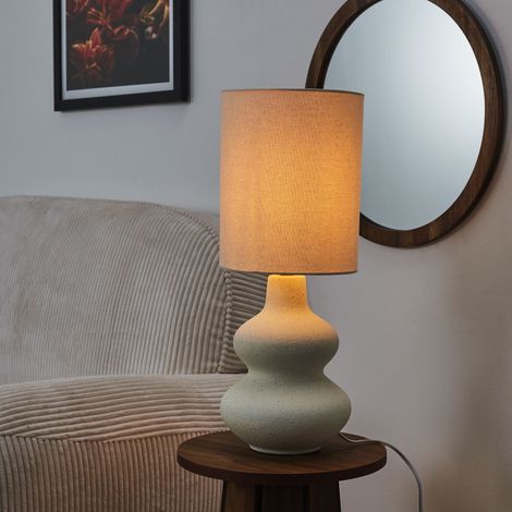 Lampe - HOME DECO FACTORY - Céramique - Crème - Blanc (1/5)