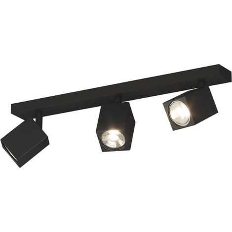 Binario moderno top light kibo 1230 3 gu10 led orientabile metallo, colore nero (1/5)