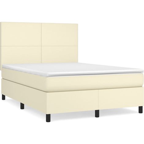 Maison Exclusive - Boxspringbett mit Matratze Creme 140x200 cm Ku