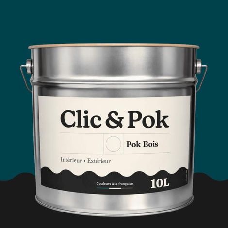 Peinture Bois Extérieur – POK BOIS - 10L - RAL 5020 - Bleu océan- Résistante aux intempéries - Ne s'écaille pas