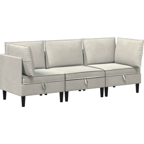 Juego de muebles de salón 3 uds. Crema Terciopelo vidaXL (1/5)