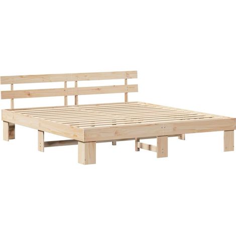 Lit double，Lit adulte，Cadre de lit avec tête de lit Marron 180 x 200 cm CFW4997003 (1/5)