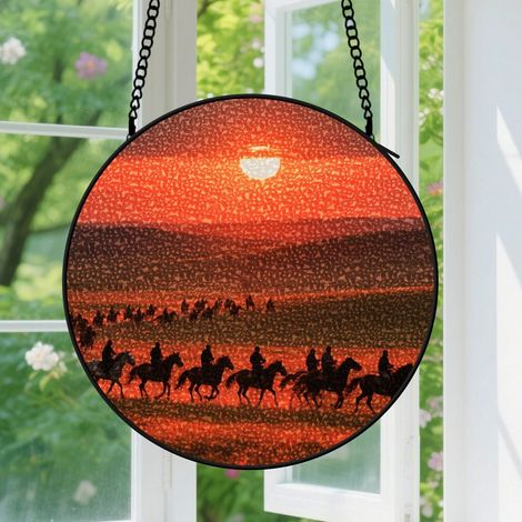 Suspension en vitrail, attrape-soleil minimaliste unique, décoration porte fenêtre, cadeau Anniversaire pour femme, homme, épouse, maman 12,5 cm (1/5)