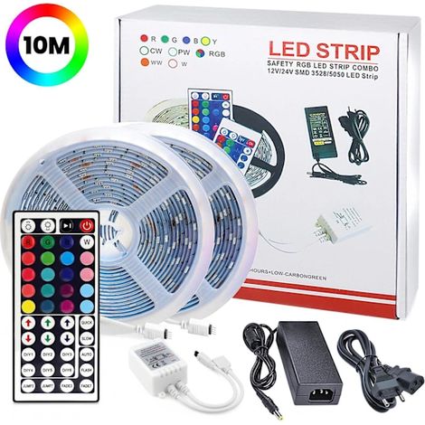 Ruban LED multicolore de 10 mètres avec éclairage RGB / guirlande lumineuse féérique