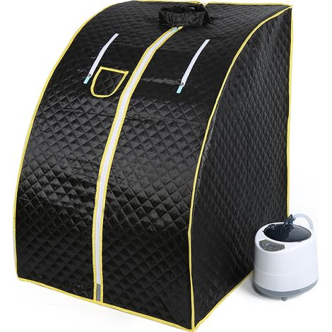 Box per sauna a vapore nero Suana portatile pieghevole per interni con telecomando SPA interno (1/5)