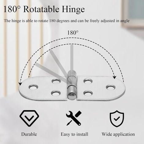 royaluxe -30 Pièces 180 Degrés Charnières Inox, 80×30 mm Charnière Invisible, Petites Charnières pour Meubles Placards Table pliante Caisse en bois Fenêtre (1/4)
