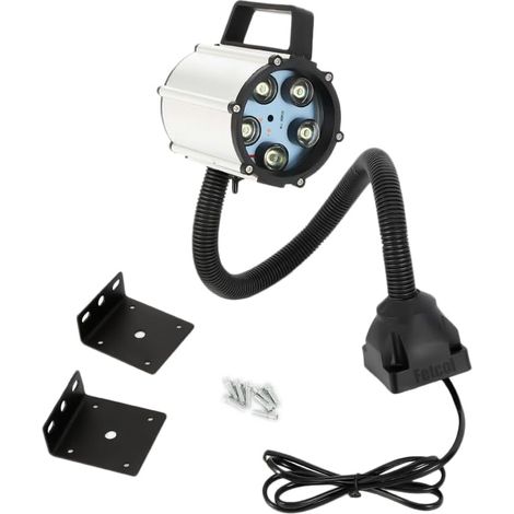 Lampe de tour YUNRU CNC 110-220V Machine LED de travail Lampe de machine à outils avec bras flexible à base fixe et fixe (1/5)