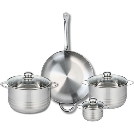Ensemble de 1 Poêle de cuisson 32 cm et 3 faitouts 12, 20 et 24 cm Elo Profi Brillant (1/5)