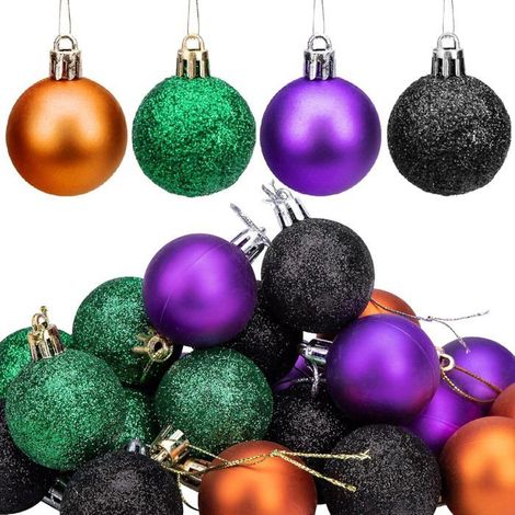 Lot de 24 décorations à paillettes pour Halloween — Ornements à suspendre de 4 cm (1,6 po), conception incassable (1/5)
