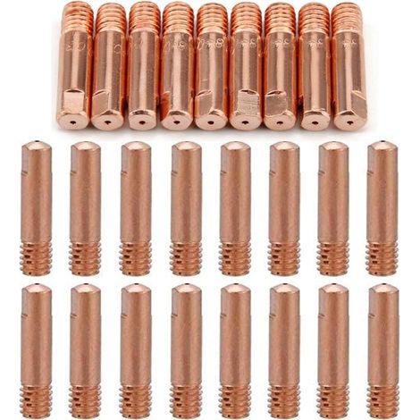 Reboot 40pcs MB15 15AK Gas Nozzles Contact Nozzles Nozzle Holder 0.8/1.0mm MIG/MAG Welding Torch Consumables MIG Contact Tips MIG Welding Machine (20pcs-0.8mm, 20pcs-1.0mm) (1/4)