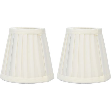 Lot de 2 petits abat-jour doubles à pince pour ampoule, en tissu confortable, pour lampe de table, lustre ou applique murale (PX07). (1/5)