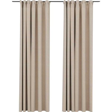 Maison Exclusive - Tende Oscuranti con Ganci Effetto Lino 2 pz Beige 140x225 cm