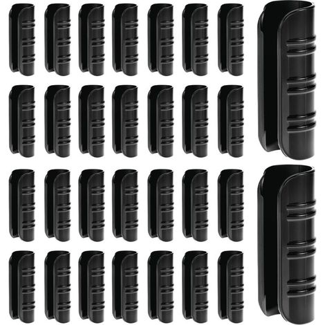 30 Pièces tuyau clips pour serre, pinces en film noir 25 mm, clips de fixation plastique, pour tuyaux en PVC de serre de jardin (1/4)