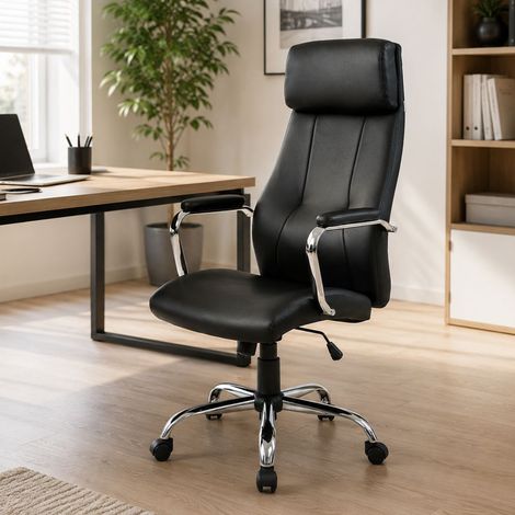 Silla con Ruedas - Sillón de Oficina Negro (1/4)
