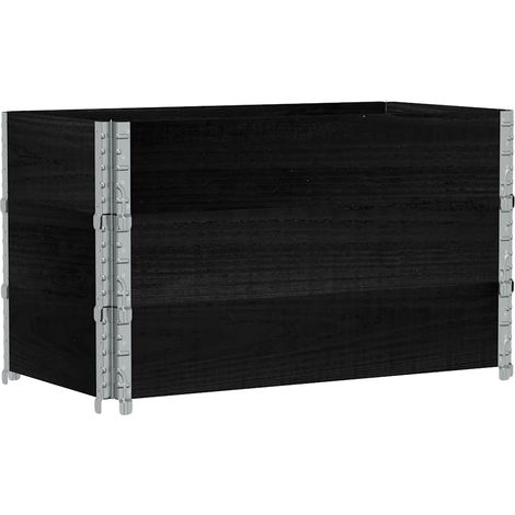 Colliers de palette 3 pcs noir 100x50 cm bois de pin solide