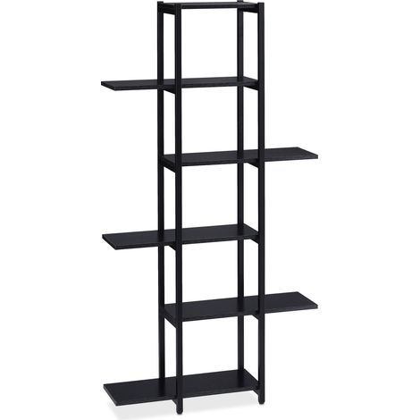 Scaffale per piante a 6 livelli per soggiorno o veranda 150 x 78 x 24 cm in metallo nero 130010981