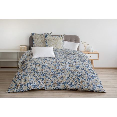 Housse de Couette - 3 Pièces  100% Coton - 57 Fils  2 Personnes - 220x240 cm  Camouflage Bleu (1/4)