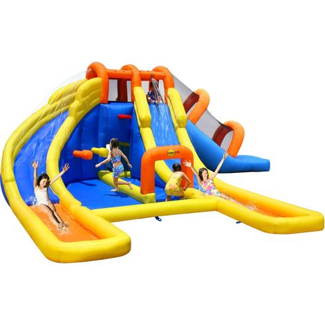 Castello Giostra Gonfiabile Parco Acquatico con Pompa Inclusa Happy Hop (1/5)