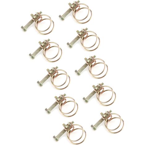 Collier de serrage double fil réglable pour tuyau d'arrosage, fixation plomberie (21-25 mm) (1/5)