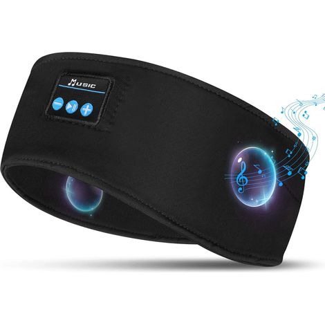 Sleep Headphones, Bluetooth Headband, Noise Cancelling Sleep Headphones, for Sports, Travel, Side Sleepers (Black) (1/5)