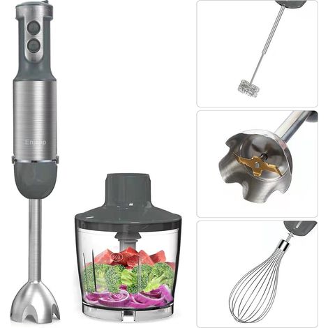 Multifunktionaler 5-in-1 Stabmixer, Milchaufschäumer, Schneebesen mit einstellbaren Geschwindigkeiten 50