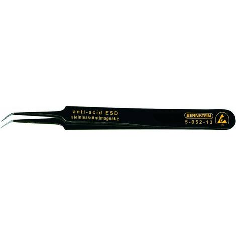 Bernstein Tools for Electronics 5-052-13 Pince brucelle CMS 5b SA-ESD Super-pointue, courbée 110 mm