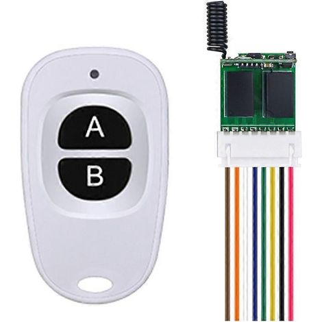 Interrupteur télécommandé 2 canaux à LED, alimentation CC 3,7 V-12 V, mini-interrupteur sans fil, relais 433 MHz (1/5)