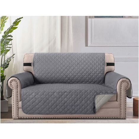 (Gris, 3 plazas) Funda de sofá impermeable Funda protectora para sillón (1/5)