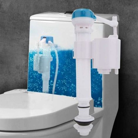 Robinet flotteur WC - - Horizontal - Réversible - Double chasse - Bouton poussoir - Économie d'eau (1/4)