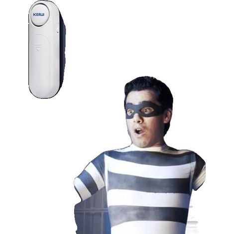 Sistema de alarma, sirena de 120 dB, diseño inalámbrico, 1 alarma, 1 mando a distancia, enchufe europeo de 100 V-240 V. (1/4)