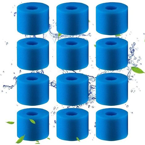 Lot de 12 filtres de Piscine en Mousse Filtre pour Intex Type S1 - Filtre en Mousse pour Spa, Piscine - Réutilisables et lavables - Éponge de Filtration de Type S1 (12 pièces)… (1/5)