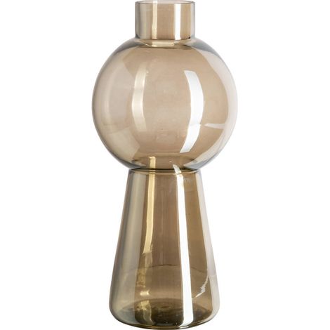 Vase en verre fumé au design sculptural - verre fumé ambré (1/4)