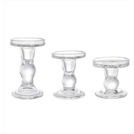 Bougeoirs en verre pour table à manger (lot de 3) (1/5)