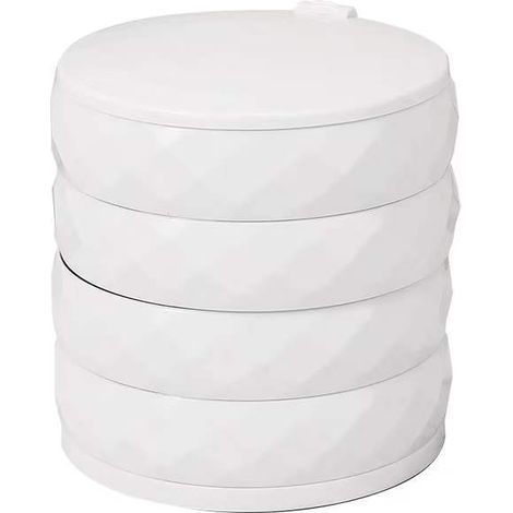 BoîTe de Rangement CosméTique Rotative Multi-Couche de BoîTe de Rangement de avec le Blanc de de Perceuse de Couvercle (1/5)