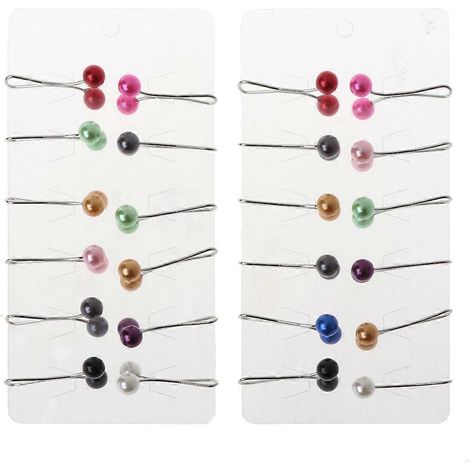 24 muslimische Hijab-Clips, farbenfrohe Kopftuchclips mit Perlen, handgefertigte Accessoires für Frauen (1/4)