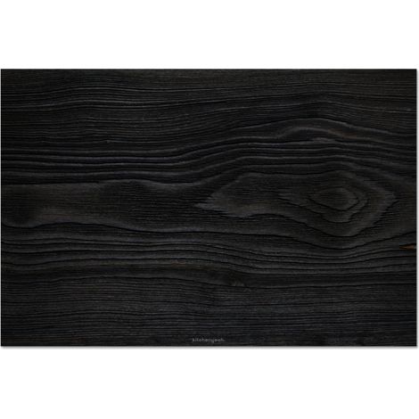 CRÉDENCE DE CUISINE Noir - aspect bois 70x50 (1/5)