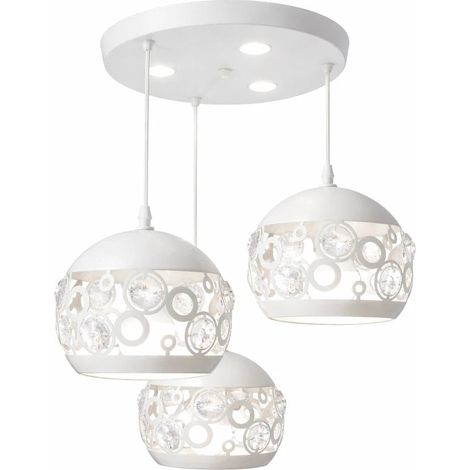Lampadario a Sospensione Moderno 3 Globi Cristallo Stile Arabesque