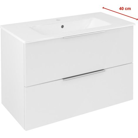Meuble sous-vasque CIRASA 78x54x39cm, blanc brillant