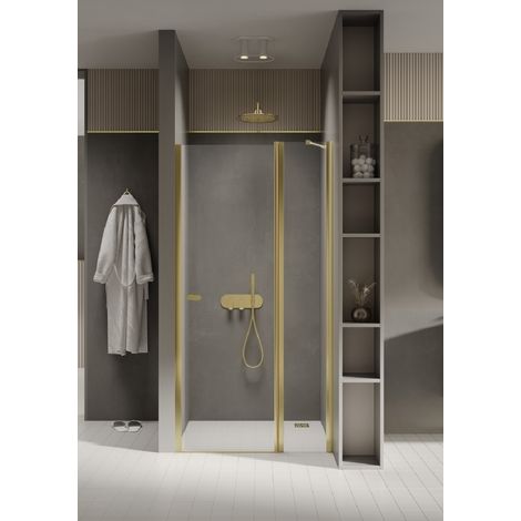 Porte de douche pivotante 110 cm doré CUBA GOLD (1/5)
