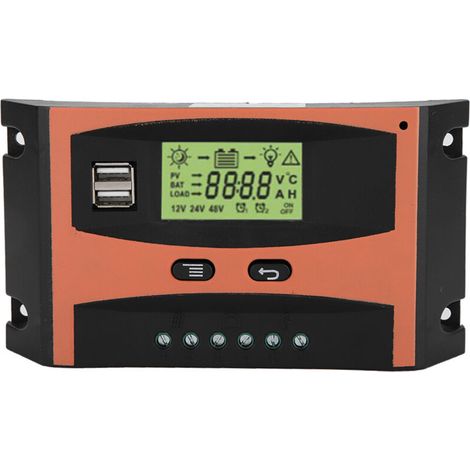 Jeffergarden Régulateur de panneau solaire MPPT 12 V/24 V avec écran LCD, contrôleur de batterie automobile 50 A (1/5)