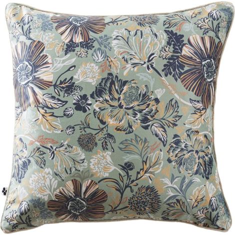 Coussin déhoussable 50 x 50 cm "Isaline" Velours imprimé l'Effet Papillon (1/5)